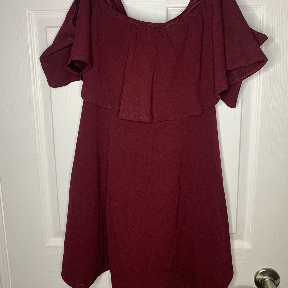 Wine not? off-shoulder mini dress